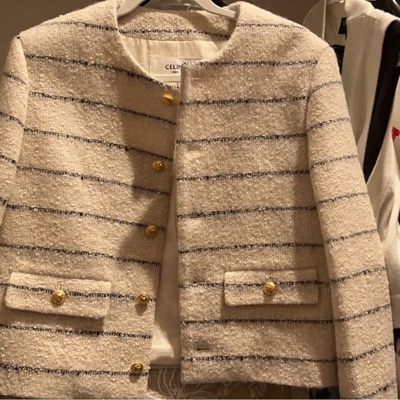 Celine Jackets & Blazers - Celine Short Stripes Wool Jacket 38